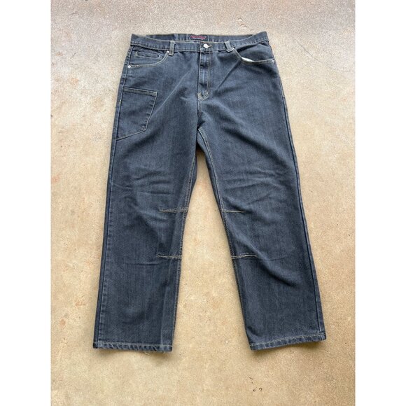 Vintage Red Ape Mens Y2K Black Denim Jeans 40/32 With Logo Patch Y3 - Picture 2 of 11